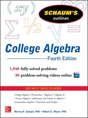 cover image of Schaum's Outline of College Algebra